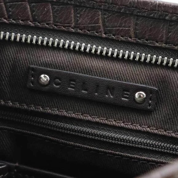 CELINE Macadam Crossbody Shoulder Bag Dark Brown Canvas/Leather - Picture 12 of 14